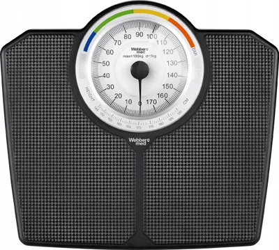 Immagine prodotto di Bilancia pesapersone meccanica classica analogica fino a 180 kg Nero WEBBER con bilancia BMI