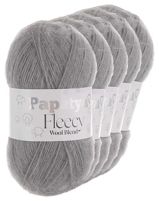 Papatya Fleecy Kuschelgarn 20% Wolle veredelt Oeko-Tex Häkelgarn Strickgarn grau