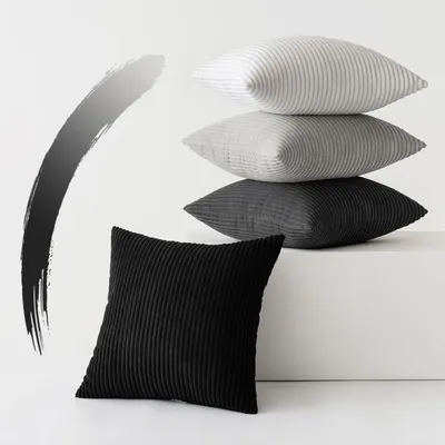 Produktbild von Kissenbezüge Kordsamt 4er Set 45x45 cm Grau