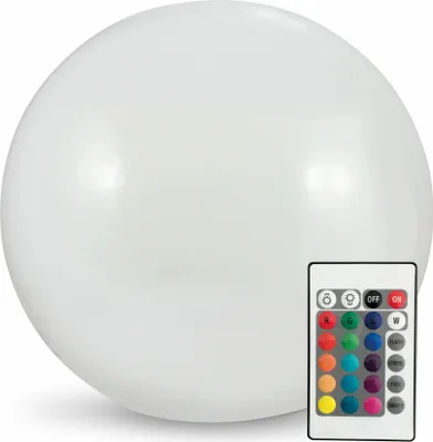 Immagine prodotto di Grande lampada a sfera per esterni da 40 cm a LED RGBW a energia solare con telecomando Polux 311368