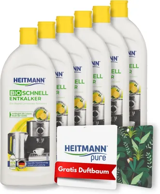 Produktbild von HEITMANN -Schnell-Entkalker | Effizienter Entkalker für Kaffeemaschinen & Heißwassergeräte 6 x 250 ml + GRATIS Duftbaum