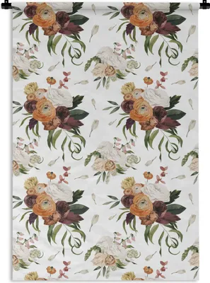 Produktbild von MuchoWow® Wandteppich Wandbehang Blumen - Blumenarrangement - Farben 120x180 cm Tapisserie Dekoration Wandtuch - Schlafzimmer - Dekorationen für das Haus