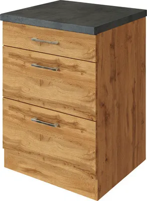 Produktbild von Held Möbel Schubladenunterschrank Sorrento BxTxH 50 x 60 x 86 cm eiche hell matt zerlegt 435.6281