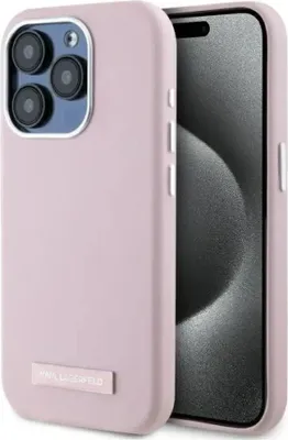 Produktbild von Fall Karl Lagerfeld Fw Metall Platte Magsafe Na Iphone 15 Pro - Różowe
