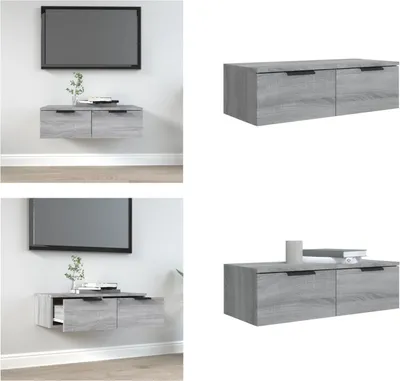 Produktbild von vidaXL Wandschrank Grau Sonoma 68x30x20 cm Holzwerkstoff - Wandschrank - Wandschränke - Hängeschrank - TV-Wandschrank