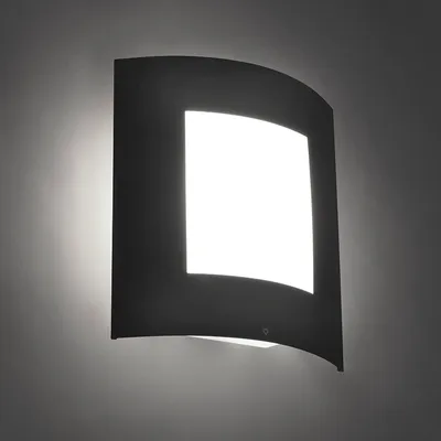 Produktbild von Qazqa Modern außen Wandleuchte, Außenlampe, Wandlampe für den Garten - Emmerald - Dunkelgrau, max. 40W, Geeignet für LED, 9cm, IP44, Rechteckig
