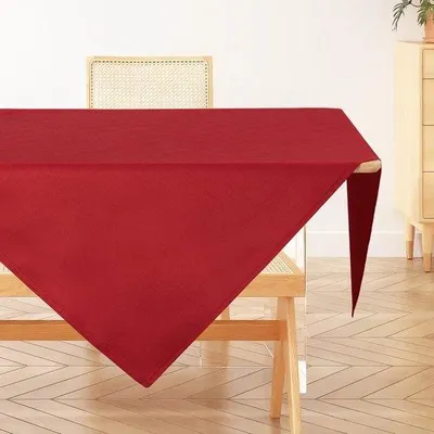 Image de Nappe imperméable 100 x 100 cm, polyester, rouge