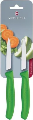 Image de Lot De 2 Couteaux Office 8 Cm Vert - Swissclassic - Victorinox