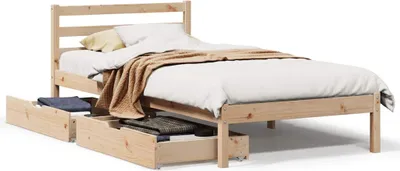 Produktbild von vidaXL Massivholzbett ohne Matratze 75x190 cm Kiefernholz