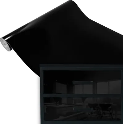 Produktbild von Klebefolie Möbel 67x100 cm - Schwarz Glänzend - Möbelfolie selbstklebend einfarbig - Folie für Möbel zur schnellen Renovierung von Türen, Tischen und Regalen - Möbelfolie dekorativ und pflegeleicht