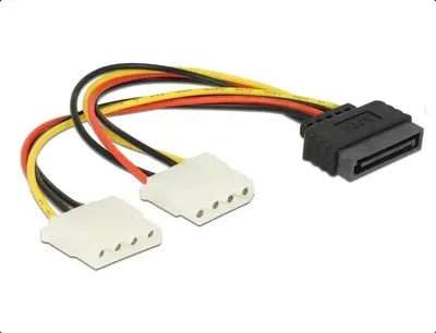 Obrázek produktu pro DeLOCK SATA 15pin > 2x 4pin Molex female 20cm, Samec, Samice, Vícebarevný