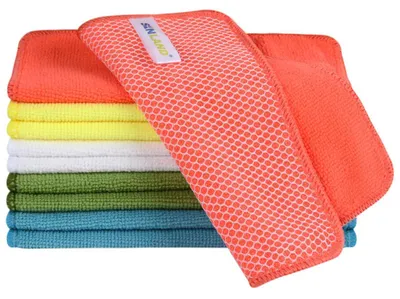 Produktbild von Mikrofaser Geschirrtücher mit Schrubbseite, 20 x 20 cm, 10er-Pack, sortiert