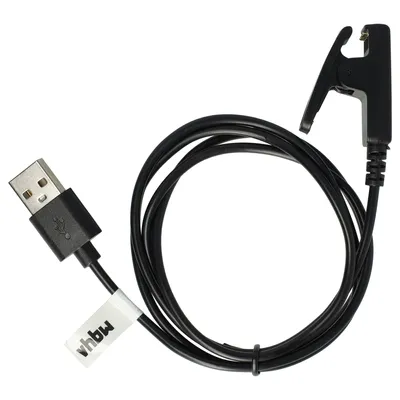 Produktbild von vhbw USB Ladekabel kompatibel mit Garmin 010-01863-10, 010-01863-30, 010-01930-03 Smartwatch Fitnesstracker - Ladestation Schwarz, 100 cm
