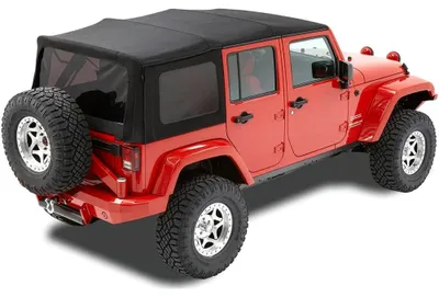 Zdjęcie produktu dla Zamienny miękki dach 4-drzwiowy Black Twill Jeep Wrangler JK 07-09