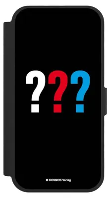 Produktbild von NIVOCASE Klapphülle für Apple iPhone 17  Handyhülle aus Kunst Leder NIVOflip schwarz Logo Offizielles Lizenzprodukt Die drei ???