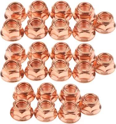 Imagen del producto de Tornillos finales M8, 25 unidades, autoblocantes, de cobre y latón, para colectores de escape