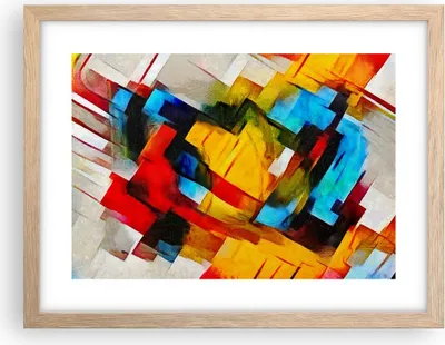 Produktbild von Gerahmtes Poster - Rahmen in heller Eiche - Abstraktion modern - 40x30 cm - Wand Bild - Wanddeko - Wandbilder - Wandposter - Bilderrahmen - Bilder - Kunstdruck - Wandbild - P2NAA40x30-3451