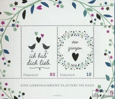 Produktbild von Briefmarken Österreich 2019 Mi Block104 (kompl.Ausg.) gestempelt Liebesgrüße