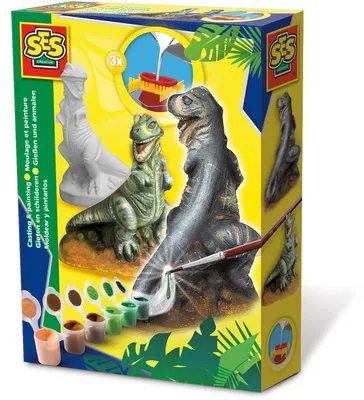 Produktbild von SES Creative® Gipsgießen-Set T-Rex mehrfarbig