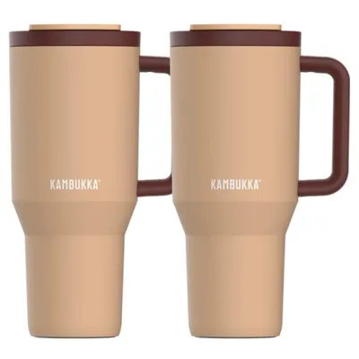 Zdjęcie produktu dla Kubek termiczny ze słomką Rio Tumbler Zestaw kubków termicznych Kambukka RIO Chocolate 2x950 ml