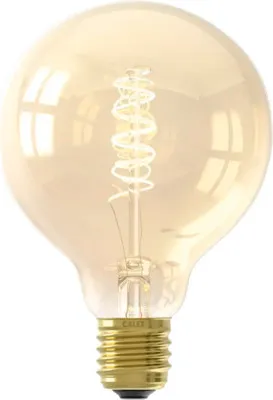 Immagine prodotto di Lampada Calex LED E27, G95, filamento a spirale, oro vintage, luce bianca calda 2100K, dimmerabile