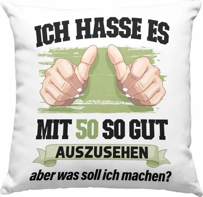 Produktbild von Trendation -  50. Geburtstag Deko-Kissen mit Füllung 40x40 Frau Männer Geschenk 50er Geschenkidee 50 Mutter Vater Mann Frauen Lustig Geschenke Deko (Rosa)