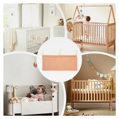Produktbild von Aufbewahrungsorganizer für das Babybett | 2 Taschen Organizer für das Kinderbett - Aufbewahrung für Windeln, Milchflaschen und Schnuller für Zuhause, Wohnheim und Kinderwagen