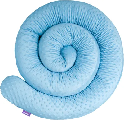 Produktbild von Bettschlange 300 cm [Blau - Minky] Bettumrandung Bettrolle Babybettschlange 3m