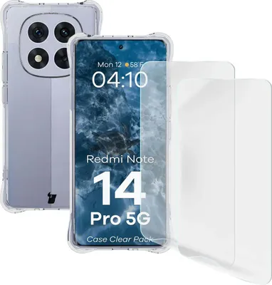 Produktbild von Bizon Case Clear Pack flexibles Etui + 2x Displayschutzfolie für Xiaomi Redmi Note 14 Pro 5G