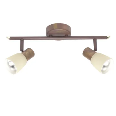 Produktbild von BRILLIANT Spotrohr Luca | rustikaler Deckenstrahler | Metall/Glas | altkupfer | schwenkbar | 2x E14 max. 40 W