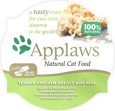 Productafbeelding van Applaws Kattemaaltijden Met Kippenfilet En Rijs, 10 Stuks A 60 Gram
