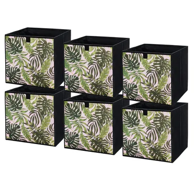 Produktbild von Lavita Storage Box | faltbare Aufbewahrung Boxen 31 x 31 x 31 cm | Schubladen-Organizer Box| Ordnungssysteme für Kleidung | Kleideraufbewahrung & Organisation | Blätter | 6 stück