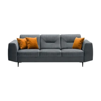 Produktbild von BEAUTYSOFA | Couchgarnitur VENEZIA Samtstoff Dunkelgrau – Sofa Set 3+2+1, Polsterset mit Metallbeinen Schwarz, Wohnzimmer Set ohne Schlaffunktion