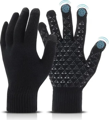 Produktbild von Strickhandschuhe fš¹r Damen, Winter Touchscreen Handschuhe Warme Rutschfester Winterhandschuhe Dehnbares Gestrickte Thermohandschuhe
