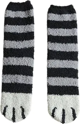 Produktbild von Katzenpfoten-Socken, niedliche, warme, flauschige Wintersocken, dicke, dehnbare, flauschige Haussocken für Zuhause, Schlafzimmer, drinnen zum Schlafen