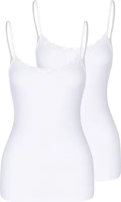 Produktbild von Nina von C. 2er Pack Cosy Spaghetti Top Spitze am Dekolleté, Weich, anschmiegsam und hautfreundlich, Hochelastisches Material
