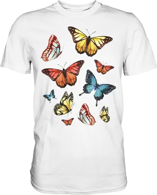 Produktbild von Frauen Bunte Schmetterlinge T-Shirt – White / S