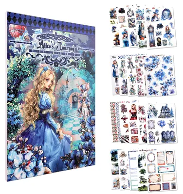 Productafbeelding van Scrapbooking-Stickerbuch - 234 Motive - Für Junk Journals und Kartenbasteln - A5
