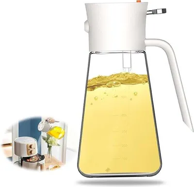 Image de Bouteille d'huile avec vaporisateur, 500 ml, à ouverture automatique, pour huile de cuisson, vinaigre
