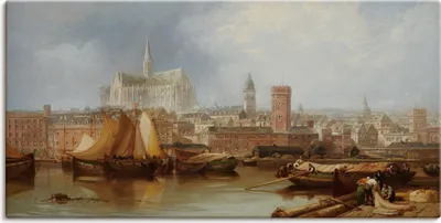 Produktbild von ARTland Leinwandbild Ansicht von Köln, unvollendeter Dom Größe: 40x20 cm
