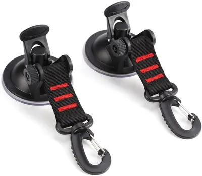Set von 4 Saugnäpfen für Camping - Saugnapf-Befestigungshaken für Auto, Seitenmarkisen und Campingzubehör (Rot)