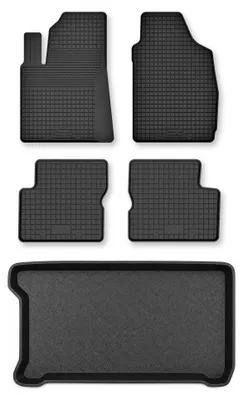 Produktbild von Gummimatten + Kofferraumwanne für Fiat 500 2007-2013 (Standard-Kofferraum) – Schwarz, Semi-Universal, angepasst – Wielganizator Semi-Universal