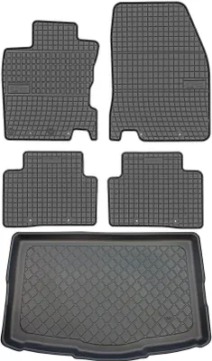 Productafbeelding van Nissan Qashqai II J11, crossover, vanaf 02.2014: Set - rubberen vloermatten + mat voor de bagageruimte