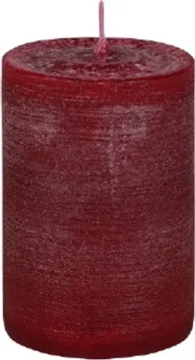 Produktbild von Stumpenkerze Rustic Bordeaux 15 x Ø 6 cm, Kerze in , durchgefärbte Kerze für Hochzeit, Deko, Weihnachten, Adventskranz