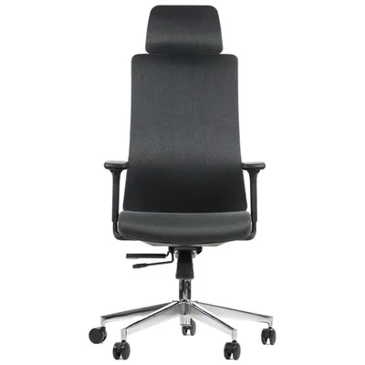 Immagine prodotto di Sedia girevole ergonomica da ufficio AKCENT/F, base cromata, braccioli regolabili, seduta scorrevole (avanti-indietro), grigio
