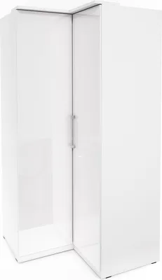 Image de Armoire d'angle pour dressing collection MODULO coloris blanc avec LED incluses.