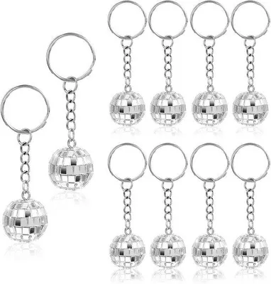 Image de Pendentifs disco argentés - Décoration de fête - 10 pièces