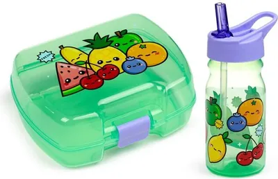 Obrázek produktu pro Láhev o objemu 350 ml na vodu a krabička na oběd – sada – Foodiemals