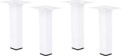 Produktbild von 4er Set Möbelfüße Schrankfüße Weiss Eckig 25x25mm Sofafüße Möbelbeine Bettstützen Höhe 150mm