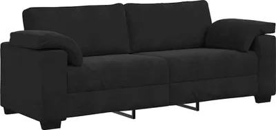 Produktbild von vidaXL 3-Sitzer-Sofa Schwarz 220x77x82 cm Samt